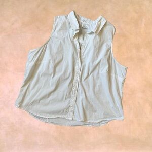 J. Crew White Sleeveless Button-Up Tank